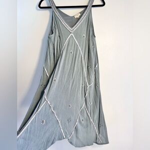 World Market Embellished Rhinestone, Beaded Midi Slip Tank Dress Small/Medium